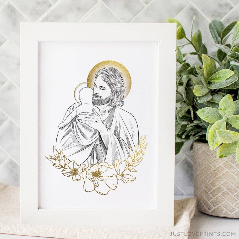 Jesus Holding Baby Print