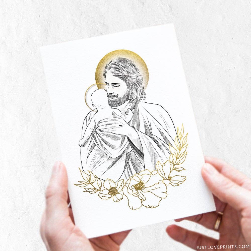 Jesus Holding Baby Print